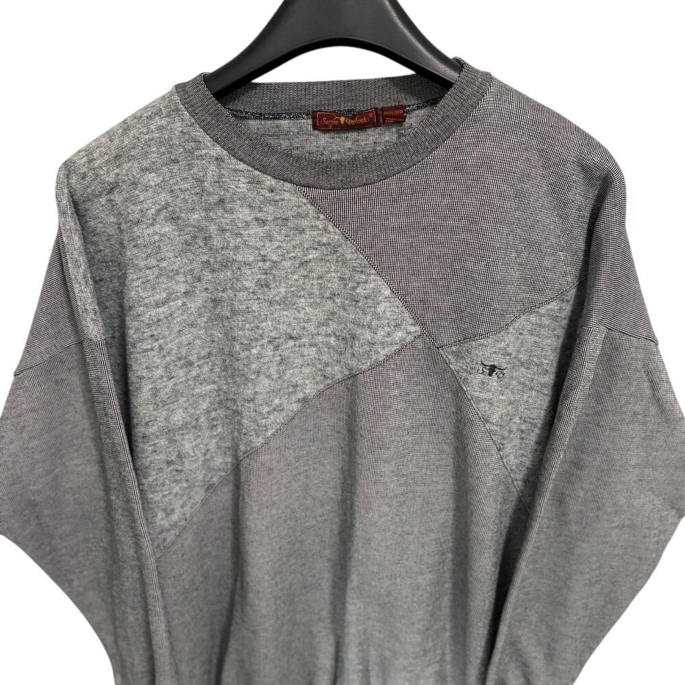 Vintage Sergio Valente Geometric Sweater Gray Pullover Size 4XL